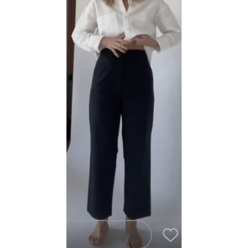 High-Rise Straight Leg Women's Pants — Black